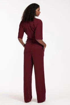 Primrose sparkle jumpsuit - merlot