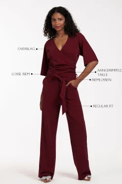 Primrose sparkle jumpsuit - merlot
