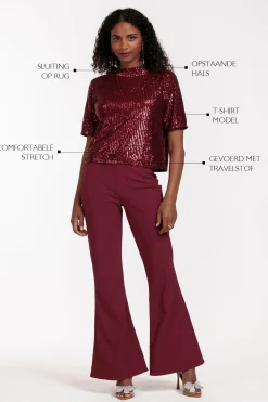 Princess sequins top - merlot