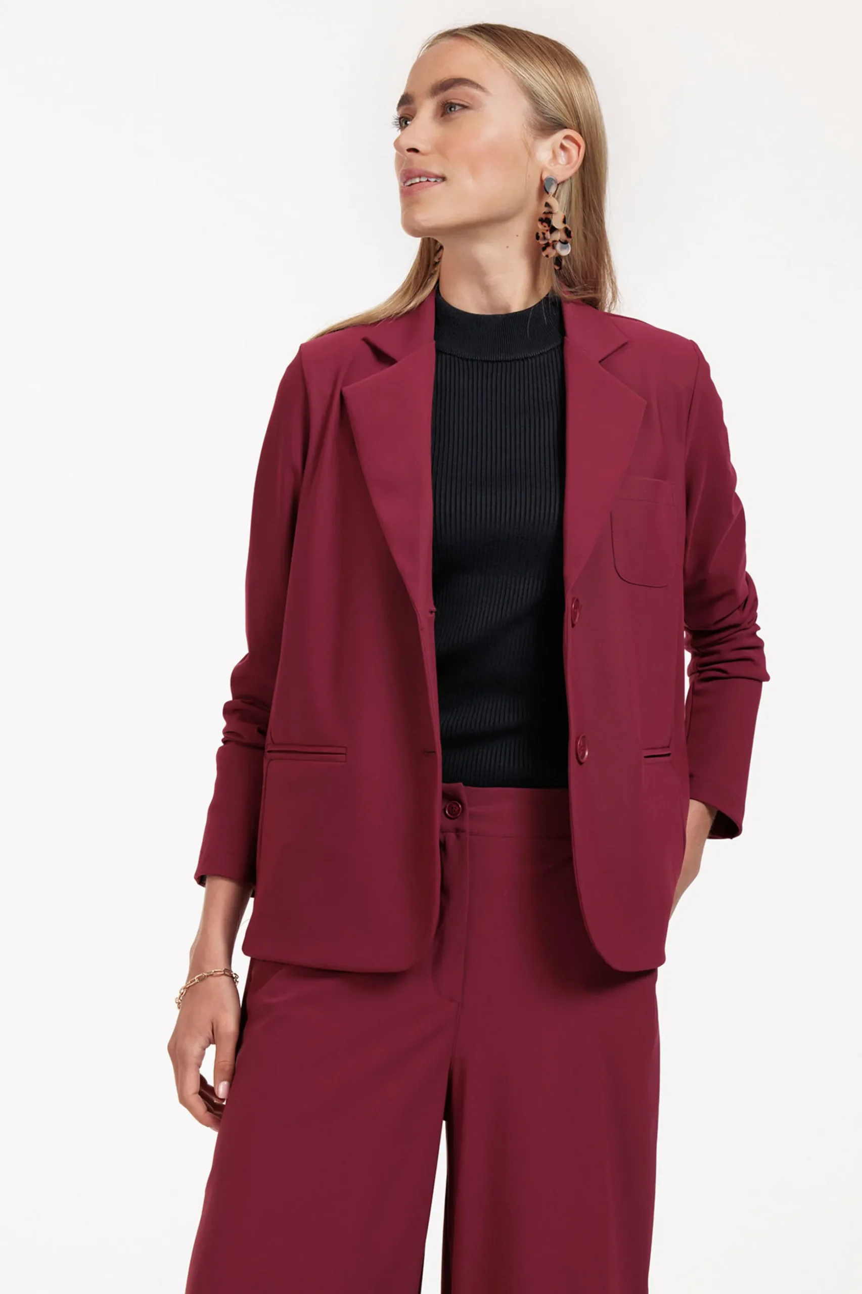 Rana bonded blazer - merlot
