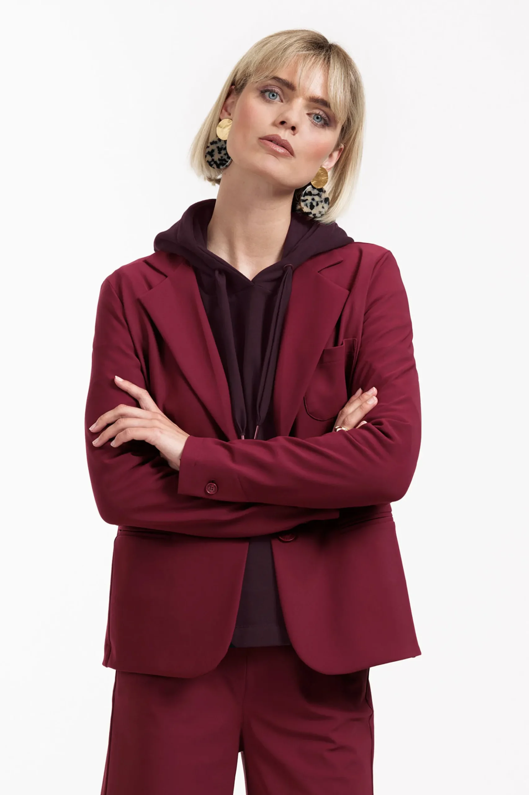 Rana bonded blazer - merlot