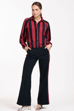 Remi bnd contrast trousers - dark blue