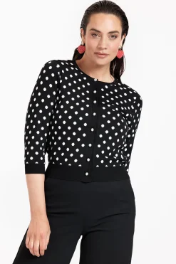 Renate dot cardigan - black/off white