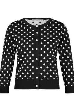 Renate dot cardigan - black/off white