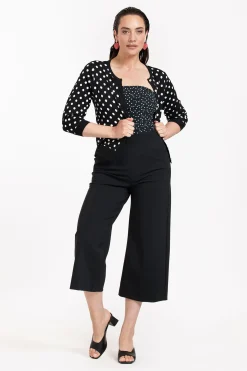 Renate dot cardigan - black/off white