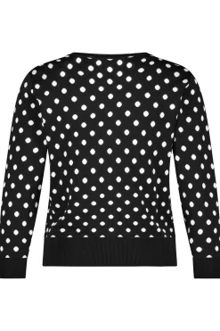 Renate dot cardigan - black/off white