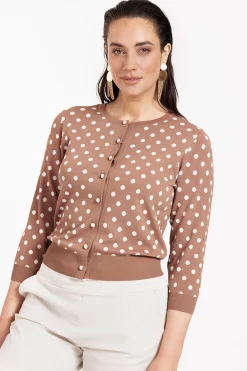 Renate dot cardigan - chocolate/Kit