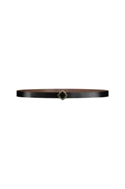 Reversible ornament belt - Cognac/black