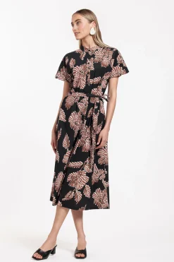 Robin flower dress - black/chocolate
