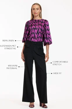 Romi bow trousers - black