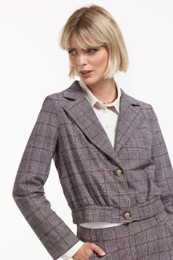 Ruby check jacket - merlot/kit