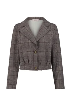 Ruby check jacket - merlot/kit