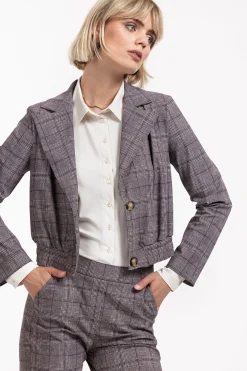 Ruby check jacket - merlot/kit