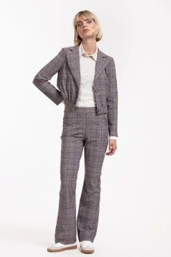 Ruby check jacket - merlot/kit