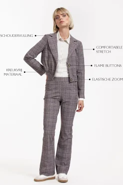 Ruby check jacket - merlot/kit