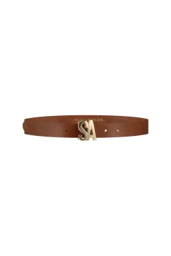 SA buckle belt - cognac