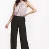 Sara fringe embroidery top - lila