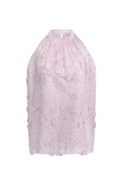 Sara fringe embroidery top - lila