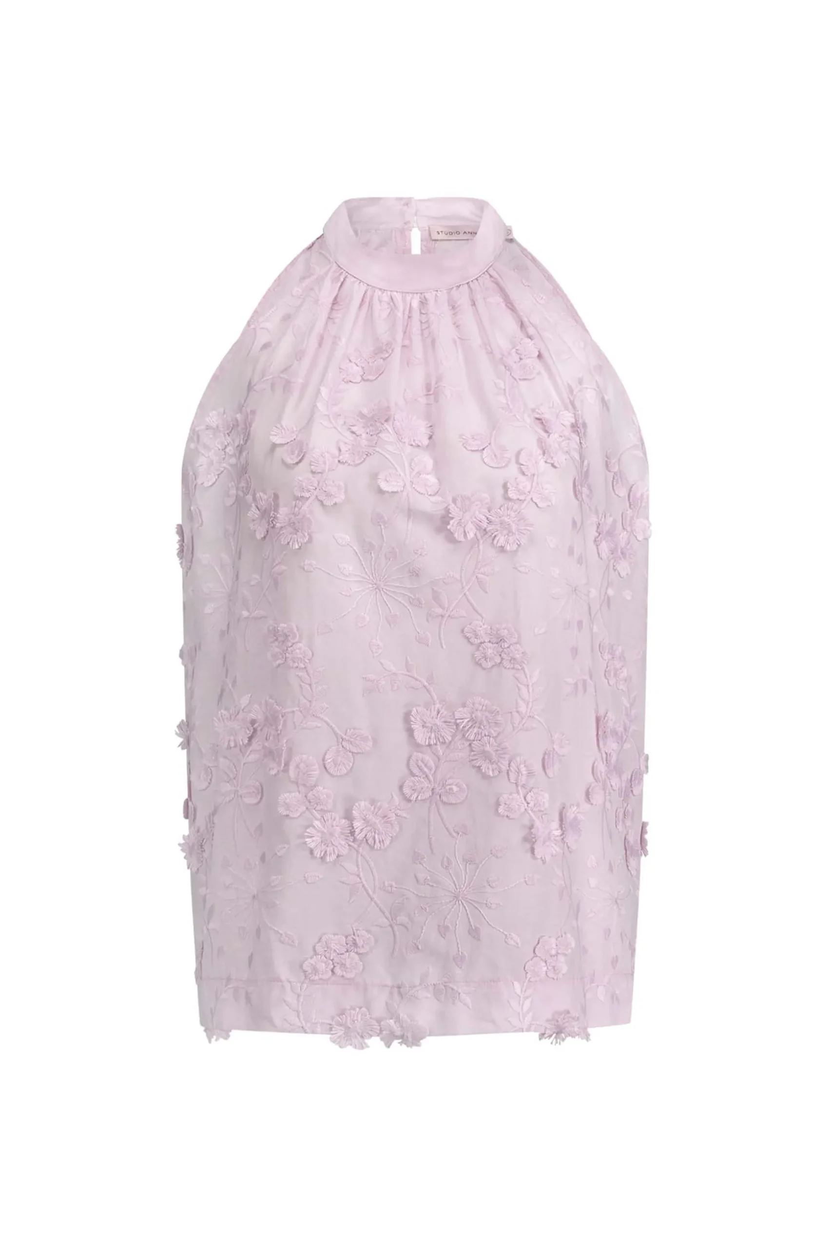 Sara fringe embroidery top - lila