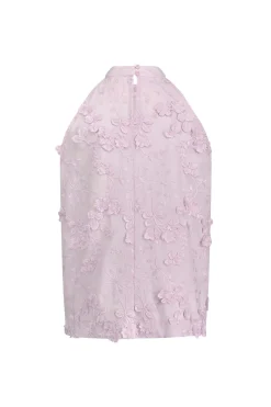 Sara fringe embroidery top - lila