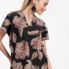 Senne flower top - black/chocolate