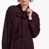 Sheila stripe blouse - merlot/dark blue