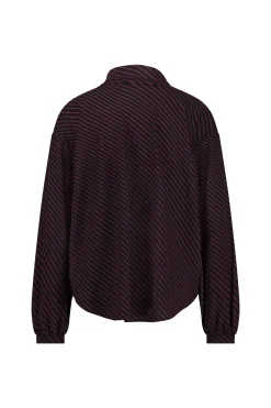 Sheila stripe blouse - merlot/dark blue