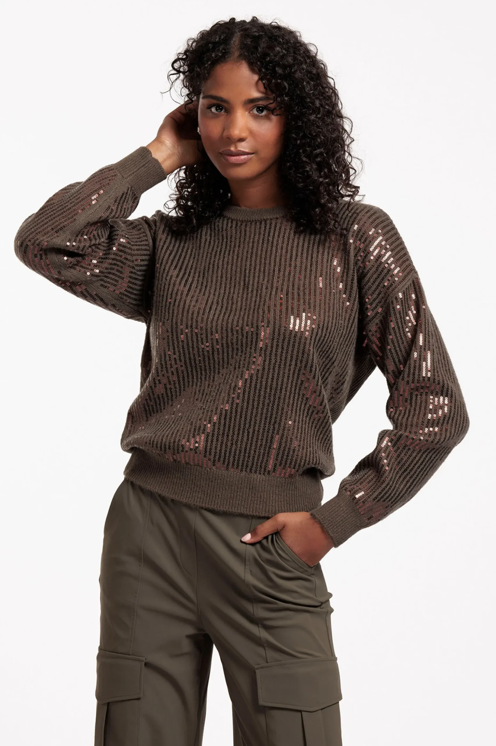 Shelby sequins pullover - new army