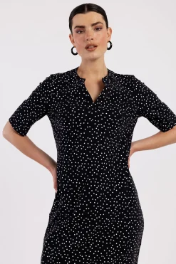 Simplicity irr dot dress - black/off white