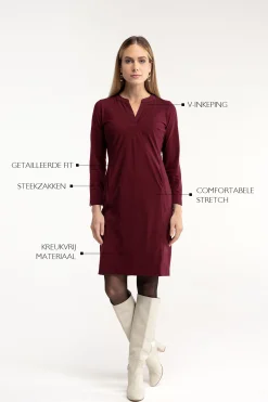 Simplicity long sleeve dress - merlot