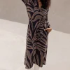 Sira zebra dress - black/new army