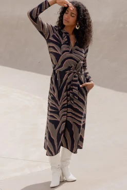 Sira zebra dress - black/new army