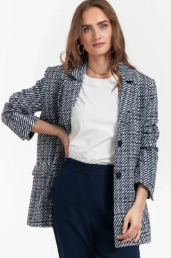 Sofie tweed blazer - dblue/kit