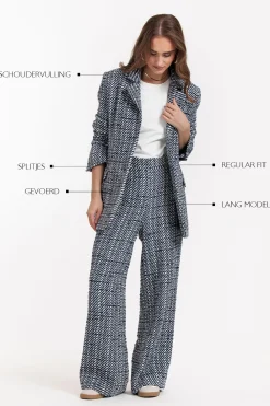 Sofie tweed blazer - dblue/kit