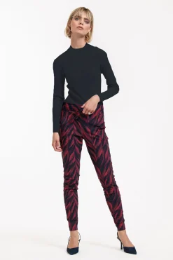 Stairdown leaves trousers - darkblue/merlot