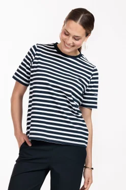 Steffie stripe tshirt - dark blue/off white