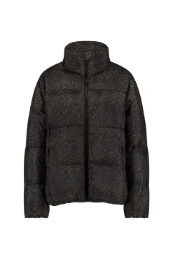 Tanner puffer leopard jacket - new army/black