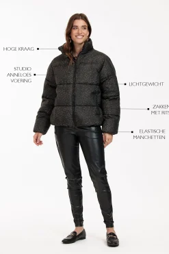 Tanner puffer leopard jacket - new army/black