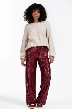 Tracey sequins trousers - merlot