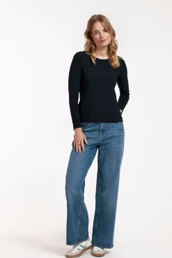 Travel rib Tee ls - dark blue