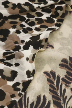 Triangle leopard crepe scarf - kit/chocolate