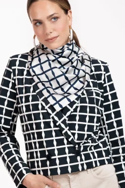Triangle squares scarf - kit/dark blue