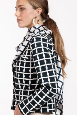 Triangle squares scarf - kit/dark blue