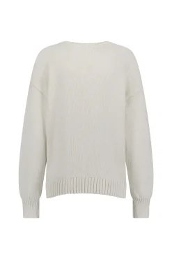 Valerie chunky flower pullover - off white