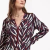 Veerle leaves crepe blouse - kit/merlot