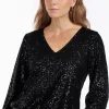 Victoria sequins top - black
