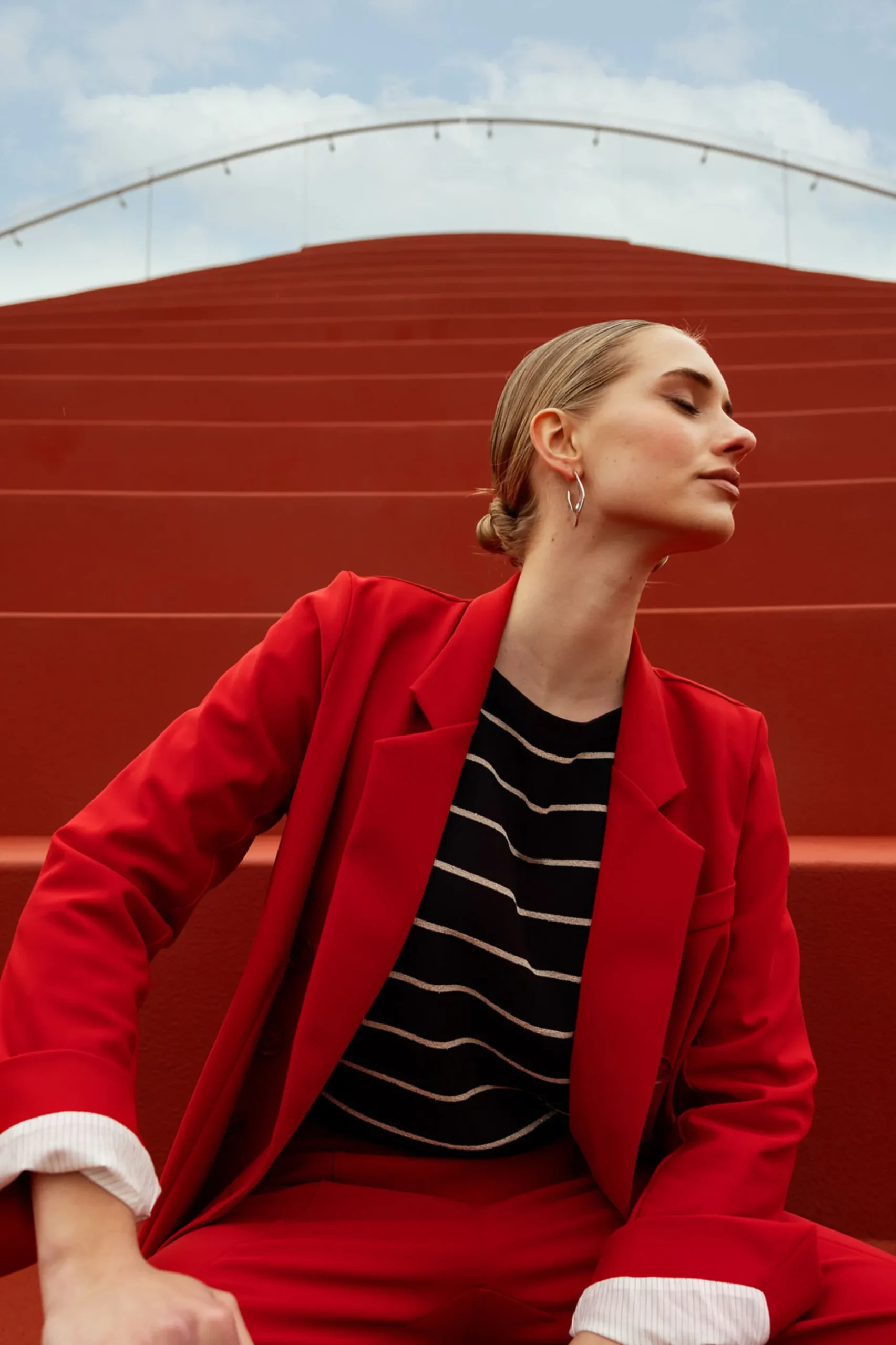 Violet bonded blazer - dark red