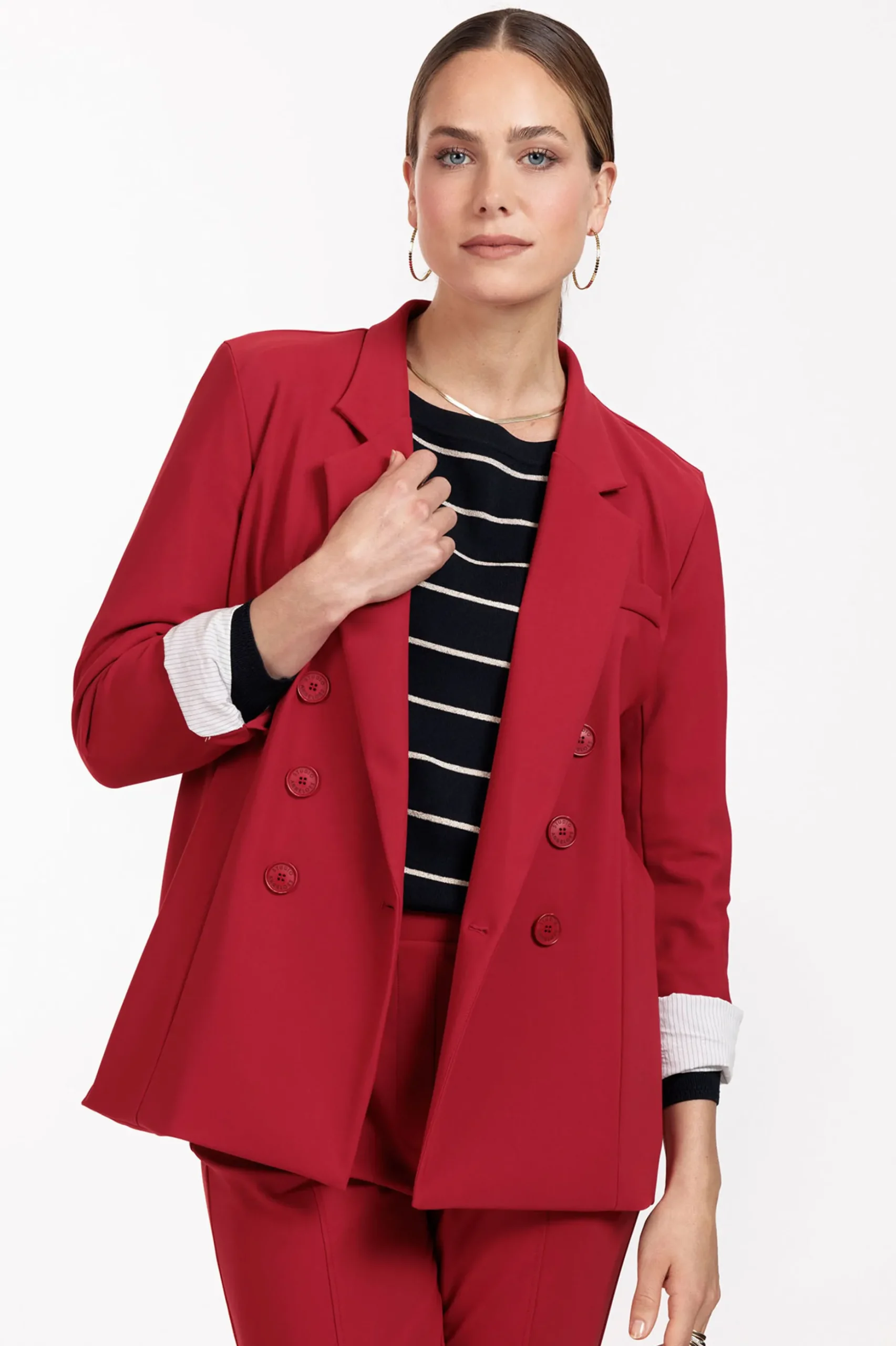 Violet bonded blazer - dark red