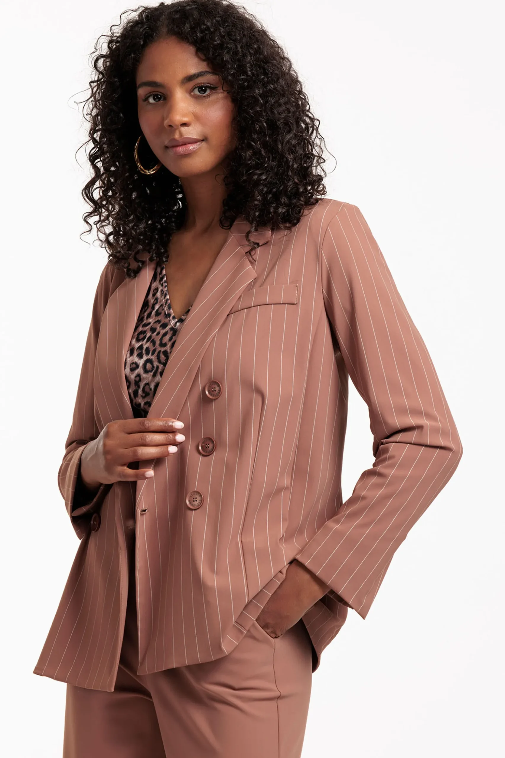 Violet pinstripe blazer - chocolate/kit