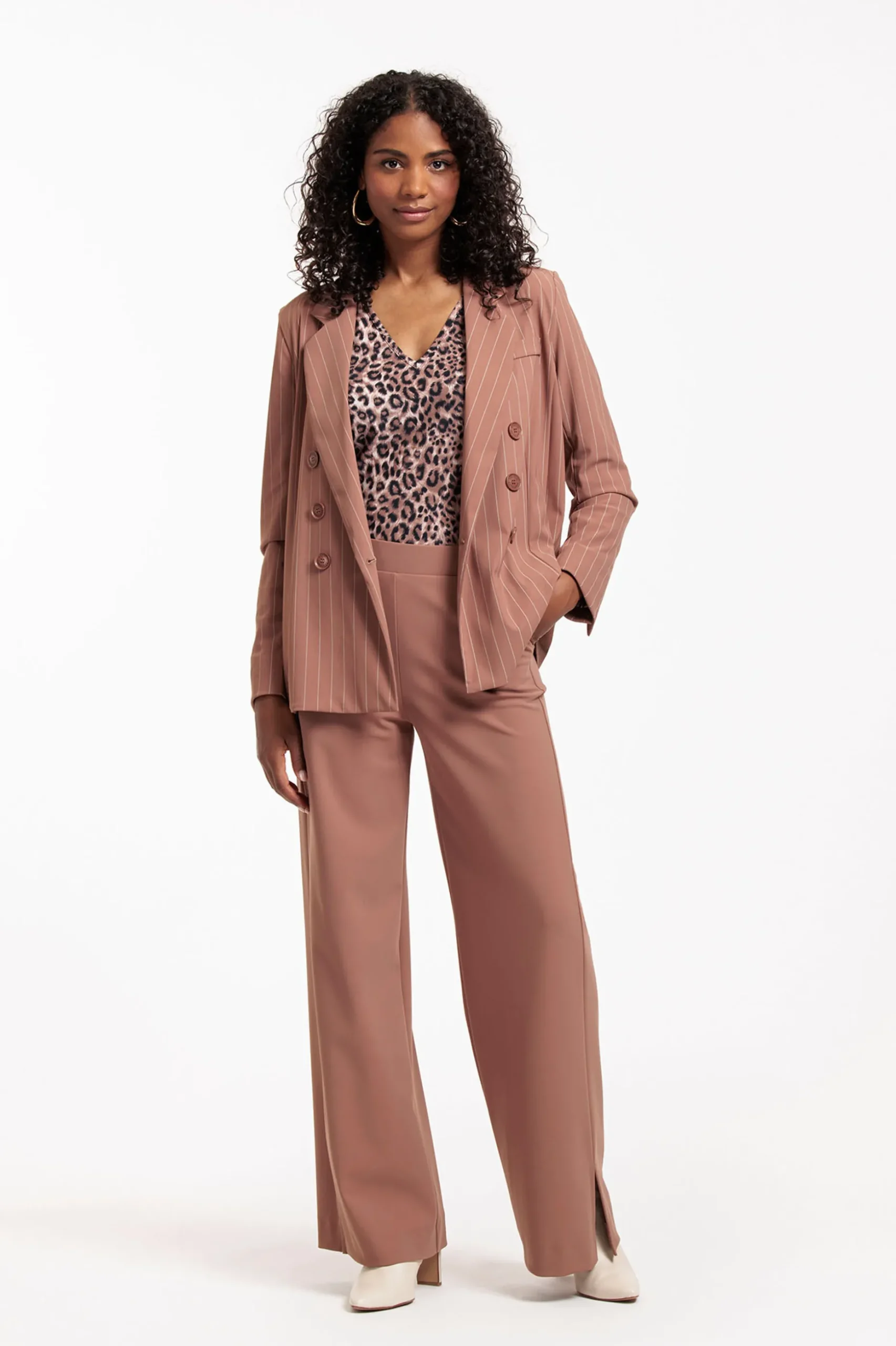 Violet pinstripe blazer - chocolate/kit